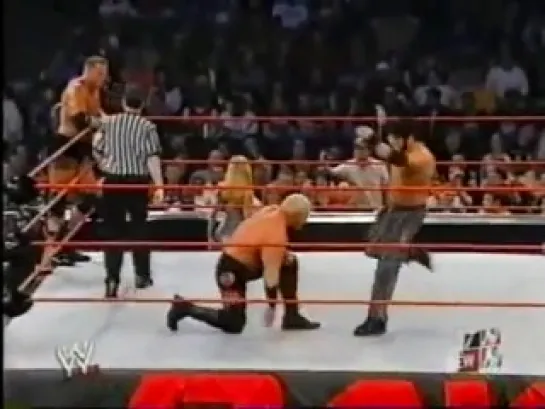 WWE RAW: Scott Steiner & Test (w/ Stacy Keibler) Vs. Christopher Nowinski & Steven Richards (28 Апреля 2003)