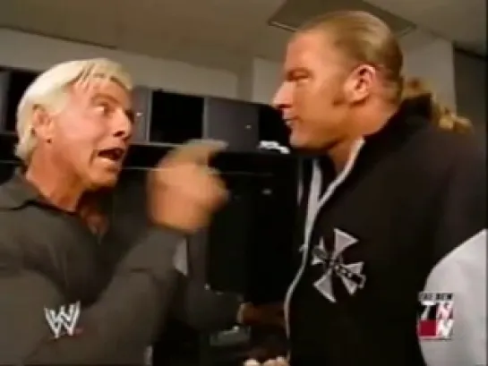 WWE RAW: Scott Steiner & Triple H (w/ Ric Flair) - Backstage (6 Января 2003)