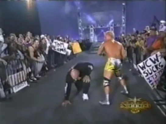 WCW Nitro: Scott Steiner puts Goldberg's girlfriend on the Steiner Recliner (21 Августа 2000)