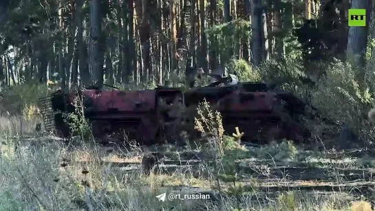 Российские военные сожгли артой, гранатомётами и FPV-дронами семь машин ВСУ в курском приграничье включая четыре БТР-4 Буцефал