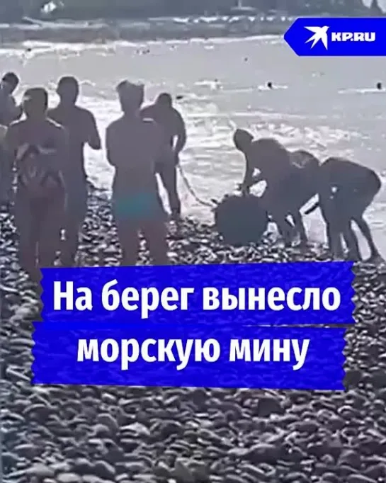 На берег вынесло морскую мину