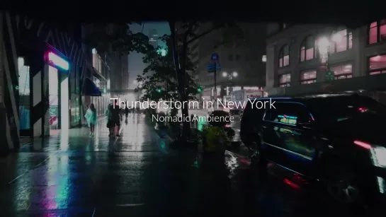 Walking in Heavy Thunderstorm at Night in NYC (Umbrella Binaural 3D Rain Sounds for Sleep)