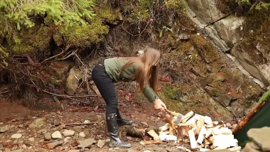 Bushcraft Build  Cook_ Stone Oven, Wood-fired pizza, Tarp shelter