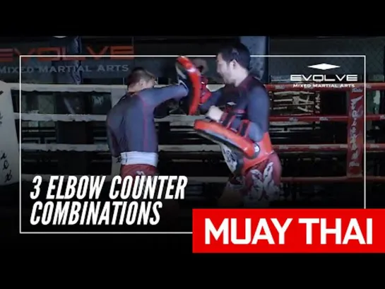 Muay Thai: 3 Elbow Counter Combinations - Palangpol Petchyindee Academy - Evolve University