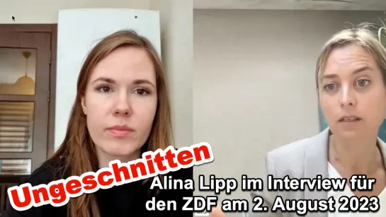 Alina Lipp im Interview für das ZDF am 2. August 2023 (ungeschnitten)