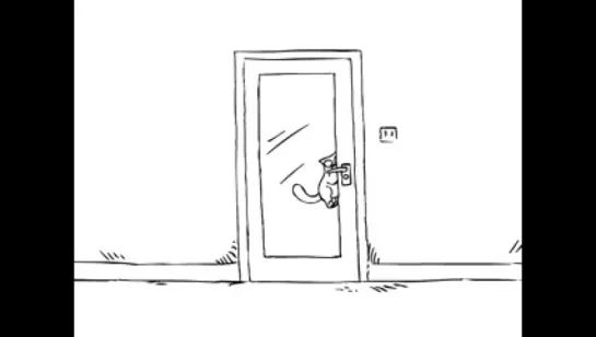 Simon's cat - "Let me in!"