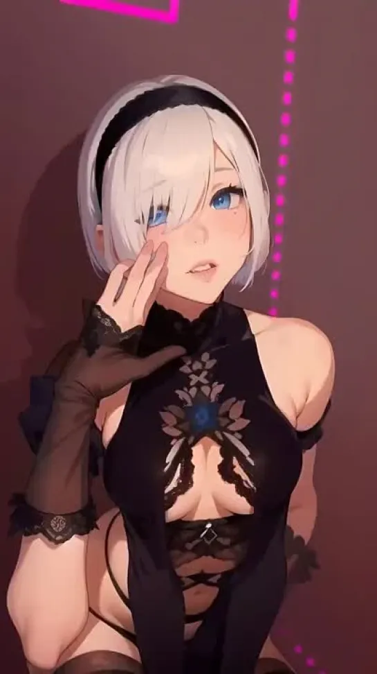 Android Yorha 2B - tik-tok animation. tik-tok dance. (Artist: @faeit) [NieR:Automata]