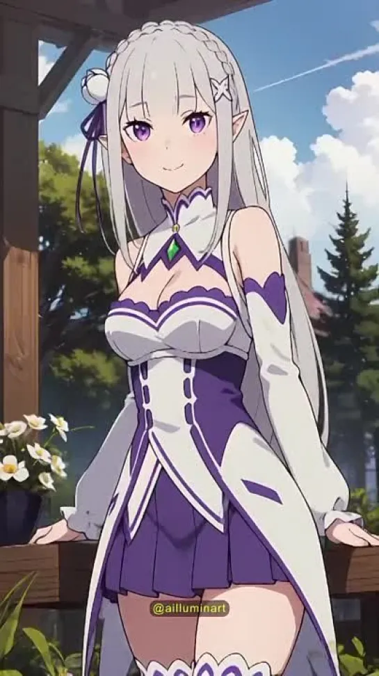 Emilia - tik-tok animation. (Artist: @ailluminart) [Re:Zero]