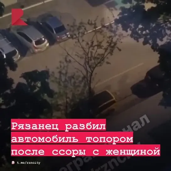 🪓 На улице Новаторов в Рязани мужчина разбил автомобиль топором.