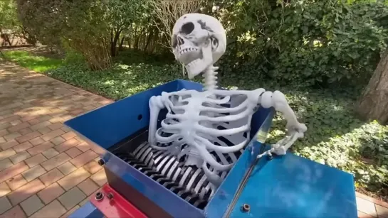 Skeleton getting shredded into pieces (emotional 😭 )