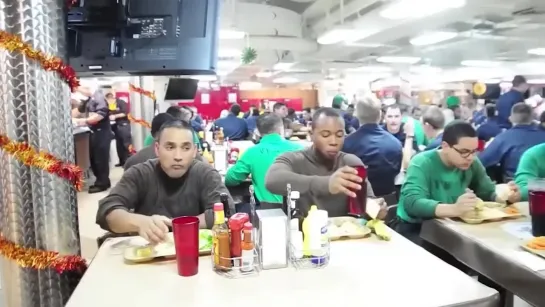 How Aircraft Carriers Make 17,000 Meals A Day For US Navy Sailors