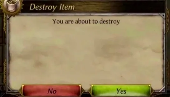 destroy item