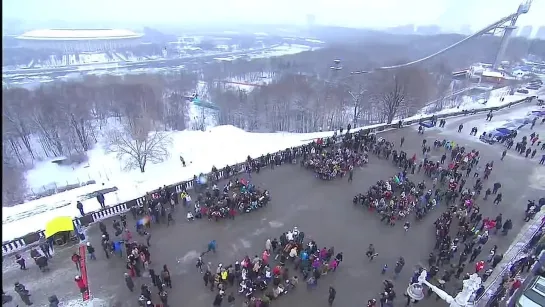 Классный флешмоб 26.02.2012 на Воробьевых горах города Москва