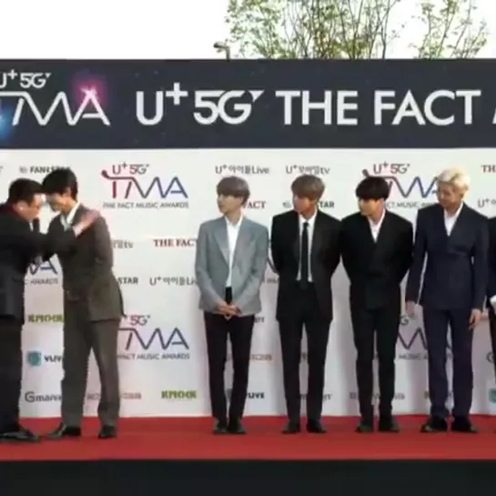 taehyung even has a special handshake with the mc