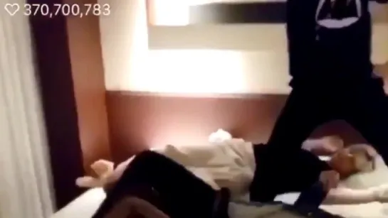 meanwhile taehyung laying his legs over jungkooks torso and jungkook holding taehyungs leg lmao -