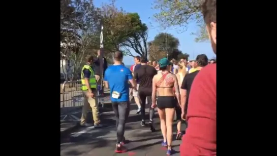 First look at Henry Cavill as he makes his way to the start of @TheDurrellChall with his loved ones & trainer Mike Blevins.