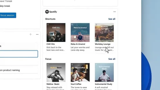 Windows 11 таймер в стиле Pomodoro с поддержкой Spotify