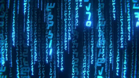 Matrix Code in Blue