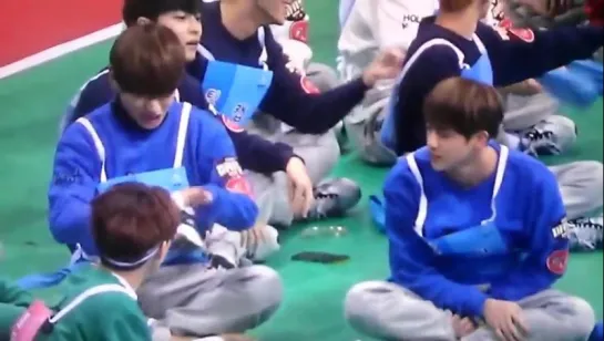 tae and jin sniffing their shoes