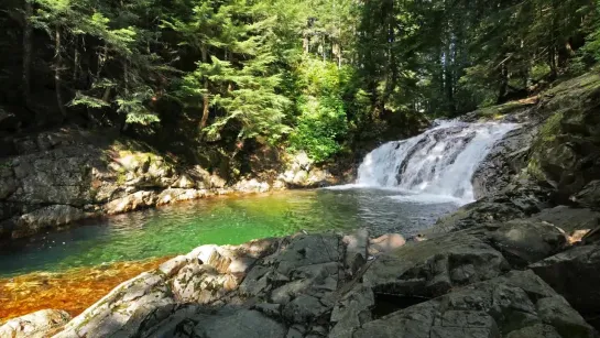 3 hours 4K Waterfall relaxation video - Denny Creek falls - Water Sounds