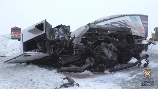 ДТП в Омском районе, где погибли водители большегрузных автомобилей