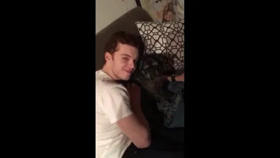 Cameron Monaghan and dog