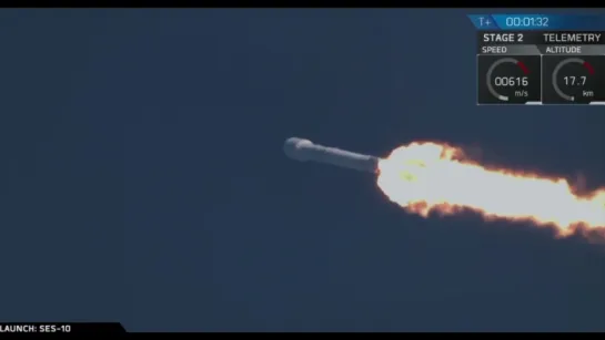 SpaceX Falcon 9 launches SES-10, 30 March 2017