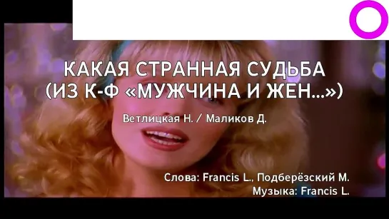 Наталья Ветлицкая, Дмитрий Маликов - Какая Странная Судьба (караоке)