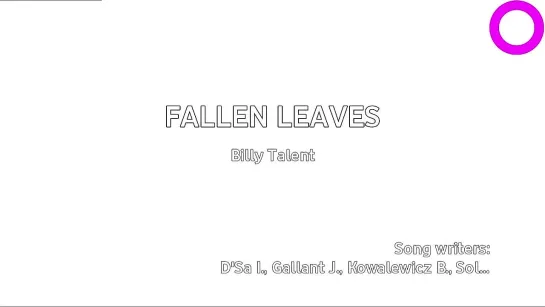 Billy Talent - Fallen Leaves (караоке)