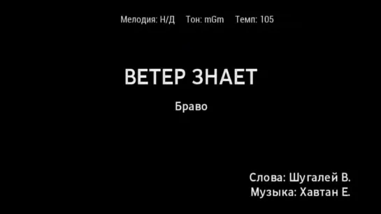 Браво - Ветер знает (караоке)