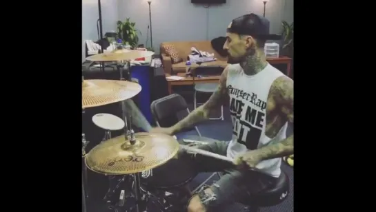 Travis Barker Warming Up