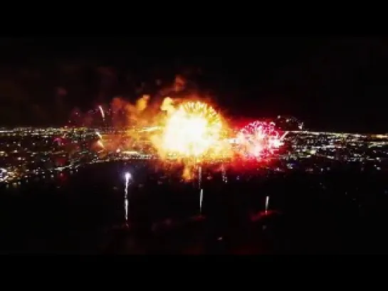 Fireworks filmed with a drone