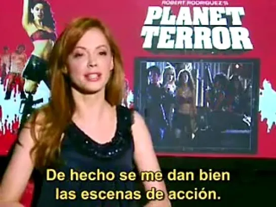 Rose McGowan interviewed after the Planet Terror Madrid Premiere