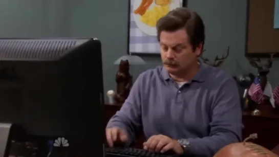 Ron Swanson goes on the internet