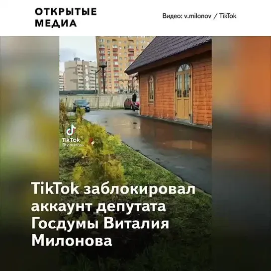 Аккаунт Милонова в TikTok заблокировали. Он винит «содомитов» и западные спецслужбы