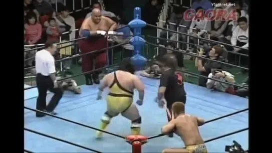 Terry Funk, Abdullah the Butcher vs. Tarzan Goto, Tomoaki Honma (AJPW 2002)