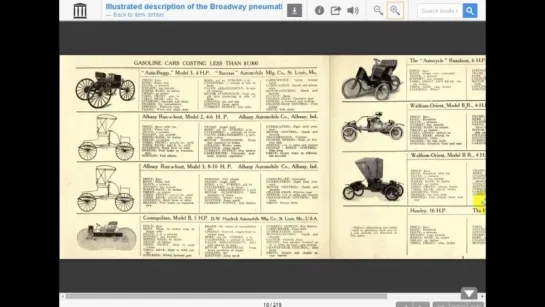 Каталог 1907 г_ 800 моделей авто на газолине, паре и электричестве