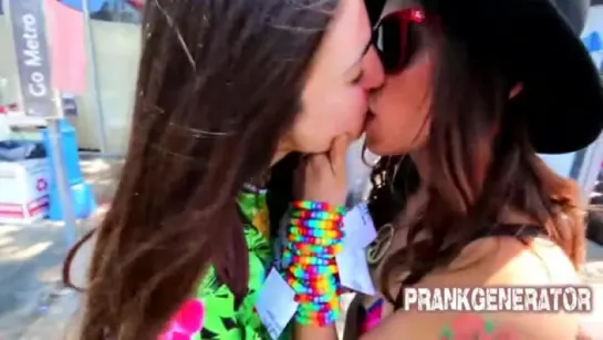 Lesbian Kissing Prank - Wet Tongue Kiss