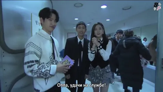 [JBP]12.02.17 Inkigayo MC behind the scenes [рус.саб]