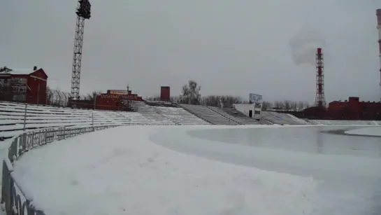 Подготовка ледового трека, СК Электрон. 21 декабря 2018 год.