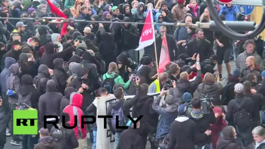 Митинг против немецкого антимусульманского движения перерос в столкновения с полицией