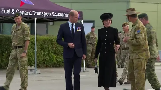 William and Kate Meet Troops Deployed for Funeral