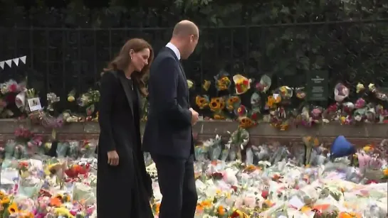 William and Kate View Flowers at Sandringham