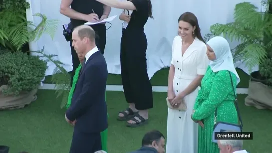 William and Kate join mourners at base of Grenfell Tower