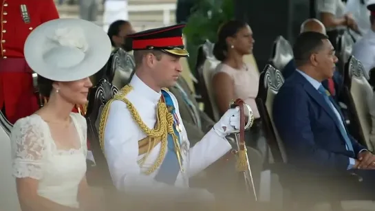 William and Kate round off Jamaica visit with military parade