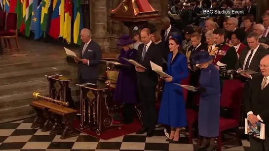 Royals Stand at Commonwealth Day Service