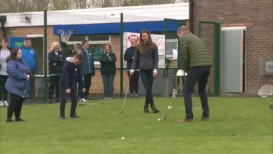 William and Kate Try Their Hands at Golf During Charity Visit