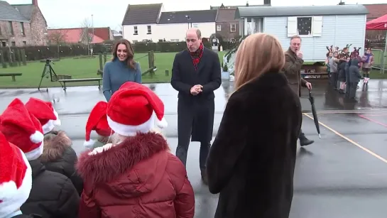 Prince William and Kate Meet Reindeer on Festive School Visit