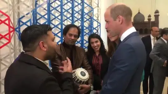 William and Kate meet DJ and musician Naughty Boy at the Aga Khan Centre in London