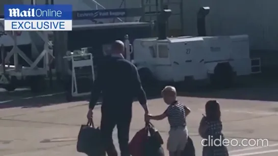 DukeandDuchessofCambridge, PrinceGeorge, PrincessCharlotte, PrinceLouis and Nanny Maria leaving their flight